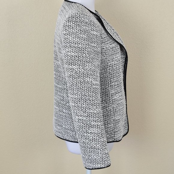 Calvin Klein Textured Piped Open Front Blazer 4 - Picture 5 of 7